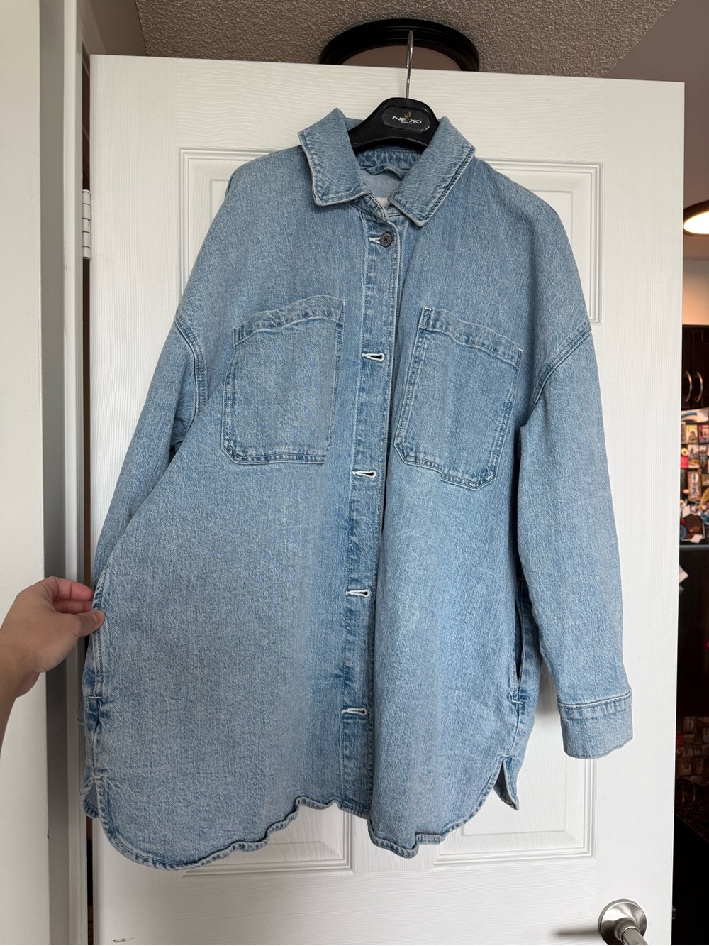 Abercrombie & Fitch Light Blue Oversized Denim Shirt Jacket - Picture 2 of 12